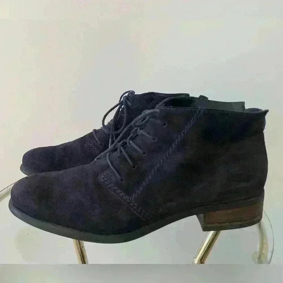 PAUL GREEN Navy Suede Lace Up Boots - Picture 2 of 12